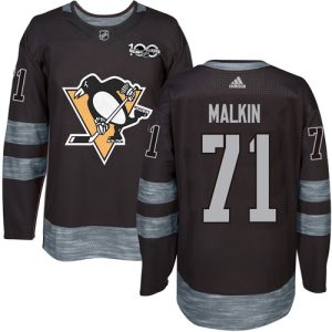 Herren Pittsburgh Penguins Eishockey Trikot Evgeni Malkin #71 Authentic Schwarz 1917-2017 100th Anniversary